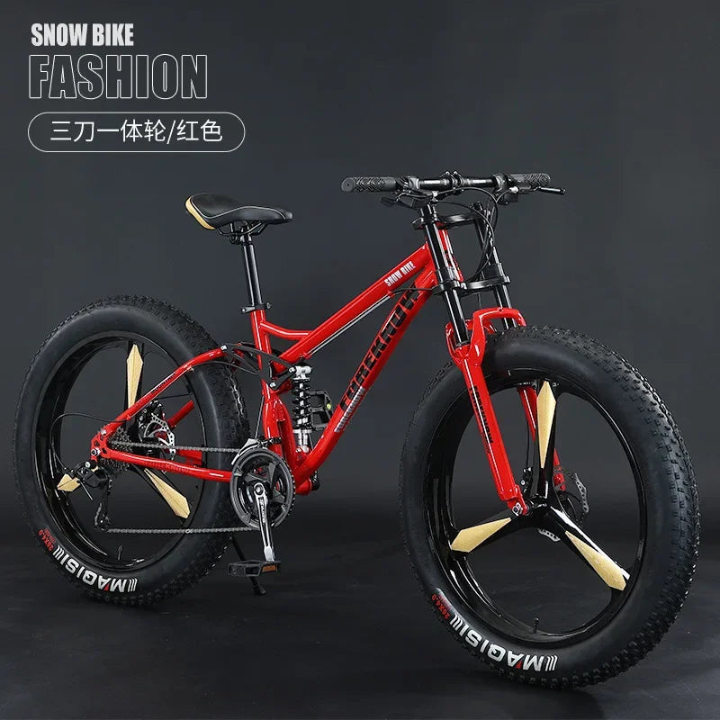 26inch Aluminum Alloy 4.0 Fat Bicycles Mountain Fat Bike / Five Blade  Fatbike Mountain Bike Disc Brakes Snow Bike