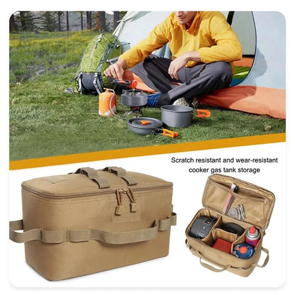 Outdoor Camping Storage Bag Large Capacity Ground Nail Tool Bag Gas Canister Picnic Cookware Utensils Kit Bag
