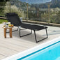 4-Position Adjustable Backrest and Footrest Folding Lounge Chaise for Outdoor Sun Lounging