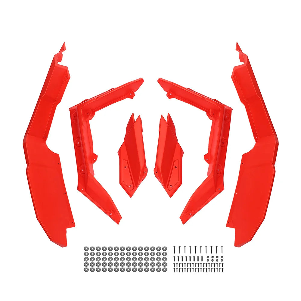 UTV Red Super Extended Fender Flares For Can Am Maverick X3