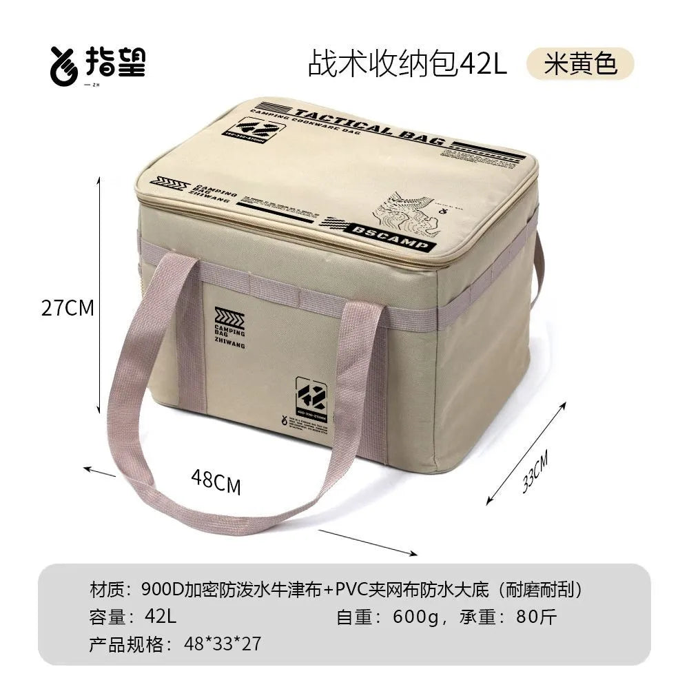Outdoor Camping Storage Bag Large-capacity Folding Picnic Equipment Storage Box Tableware and Kitchenware Storage Box