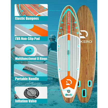 DIXERO Inflatable Paddle Board 11''x33''x6''Adult Standing