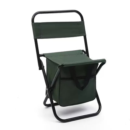 Portable Folding Camping Chair, Lightweight Backrest Stool for Outdoor Hunting Fishing, Load-Bearing