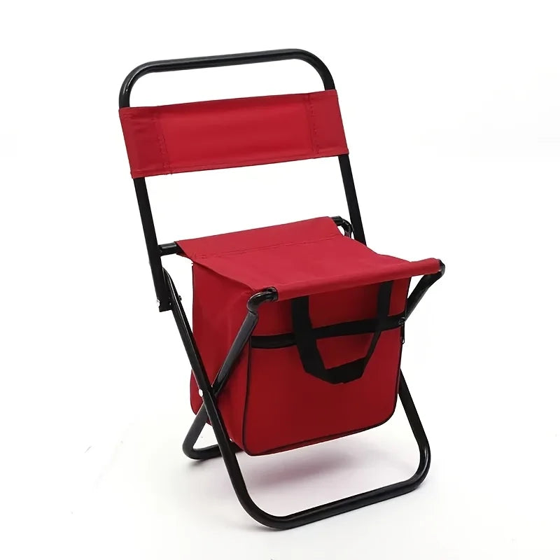 Portable Folding Camping Chair, Lightweight Backrest Stool for Outdoor Hunting Fishing, Load-Bearing