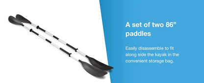 Intex 68309EP Excursion Pro K2 Inflatable Kayak Set:Includes Deluxe 86" Kayak Paddles & High-Output Pump,SuperTough PVC,2-Person
