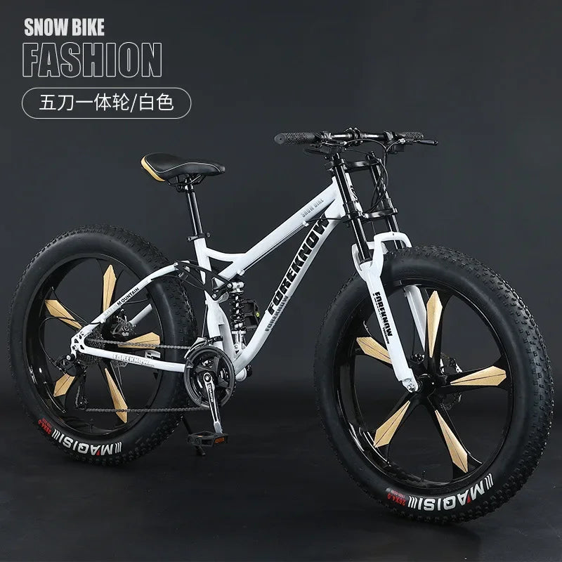 26inch Aluminum Alloy 4.0 Fat Bicycles Mountain Fat Bike / Five Blade  Fatbike Mountain Bike Disc Brakes Snow Bike