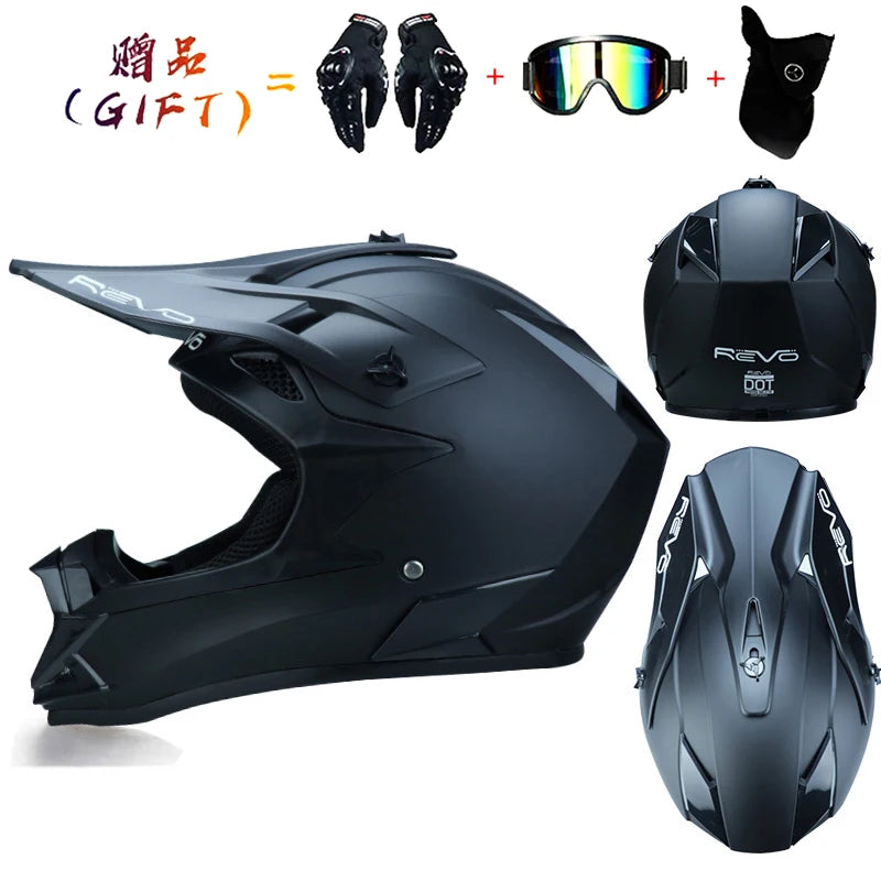 VGV Motocross Motorcycle Helmet Off-Road Helmet DOT certified Three Piece Giveaway Men Women Adult child Available all seasons