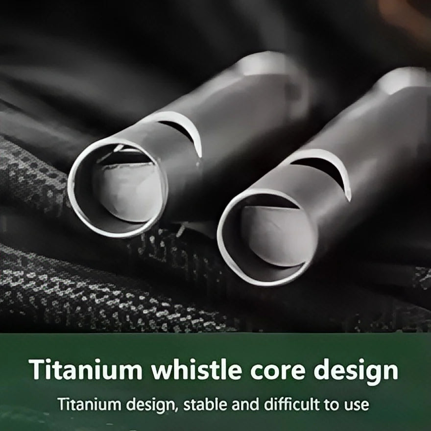 Titanium Emergency Survival Whistle with Lanyard - Ultralight Safety Whistle for Camping, Hiking & Outdoor Adventures