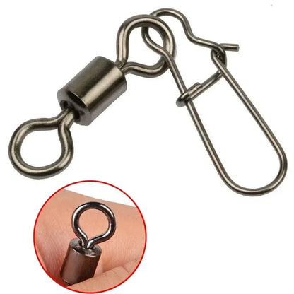 100pcs/box Swivel Snap Pin Rolling Ring Fishing Tackle Box Buckle Hook Kit Wire Connector Rotate Bearing Pesca 35 -100pcs Gear