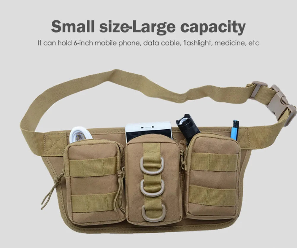 Tactical Utility Waist Belt Bag Outdoor Military Hiking Camping Crossbody Hunting Climbing Men's Fanny Bag Waterproof Pack