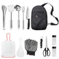 12Pcs Camp Cooking Utensil Set & Outdoor Kitchen Gear Cookware Kit, Portable Compact Carry Case for Camping, Hiking, Travel, BBQ