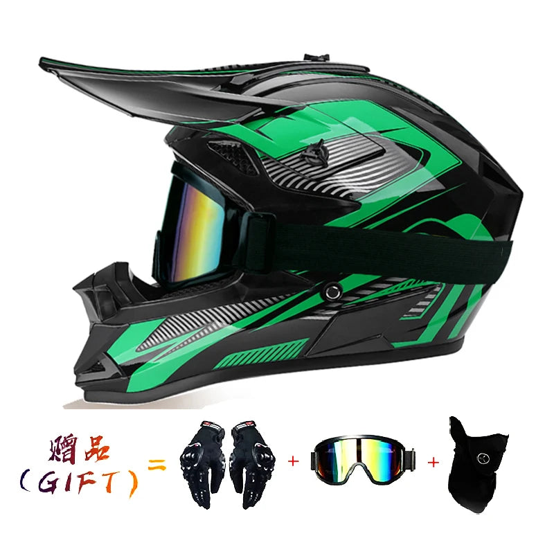 VGV Motocross Motorcycle Helmet Off-Road Helmet DOT certified Three Piece Giveaway Men Women Adult child Available all seasons