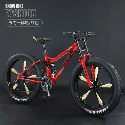 26inch Aluminum Alloy 4.0 Fat Bicycles Mountain Fat Bike / Five Blade  Fatbike Mountain Bike Disc Brakes Snow Bike