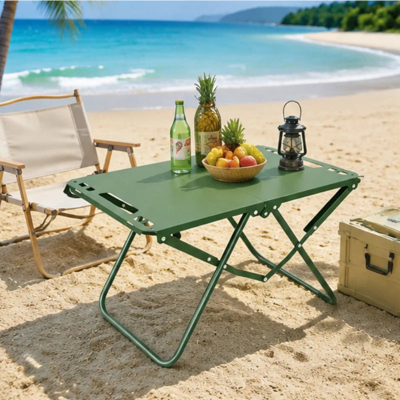 Foldable Lightweight Outdoor Table, Portable Picnic and Camping Table with Hollow Edge, Hangable Feature for Easy Carry