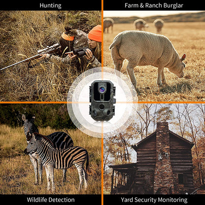 Hunting Trail Camera 16MP 1080P Night Vision Wildlife Camera For Outdoor Camping Security Night Vision Monitoring Hunting Camera