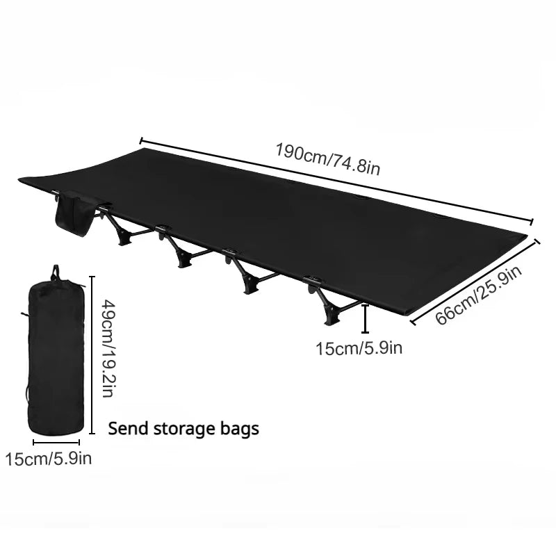 WESTTUNE Camping Cot Portable Folding Bed Outdoor Ultralight Compact Tent Bed for Camping Travel Backpacking Hiking Sleeping Cot