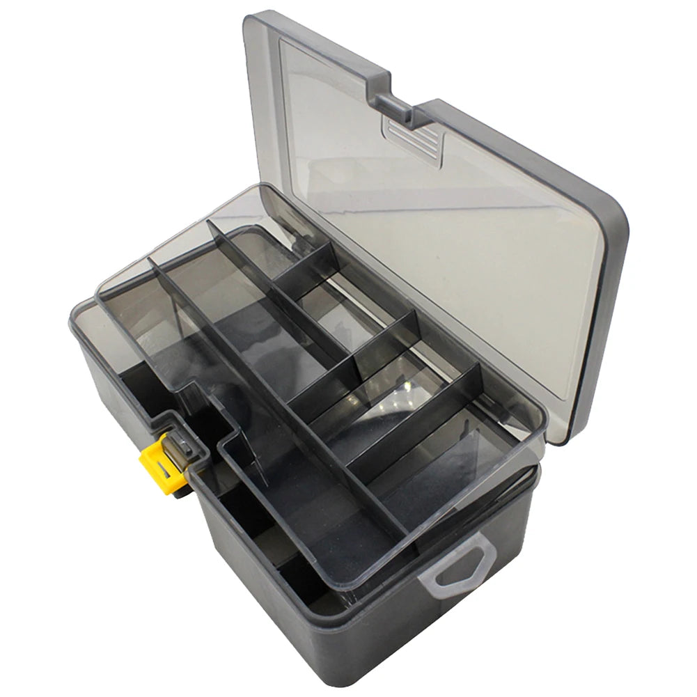 Double Layer Fishing Box with Adjustable Dividers Bait Lure Hook Accessories Box