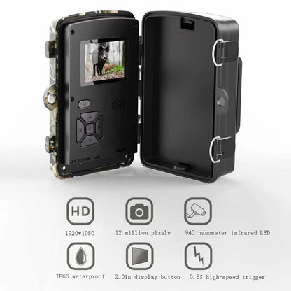 Hunting Trail Camera 1080P Night Vision Wildlife Waterproof Camera Trail Game Cam Activated Tracking Photo Trap Cam Wild Survei