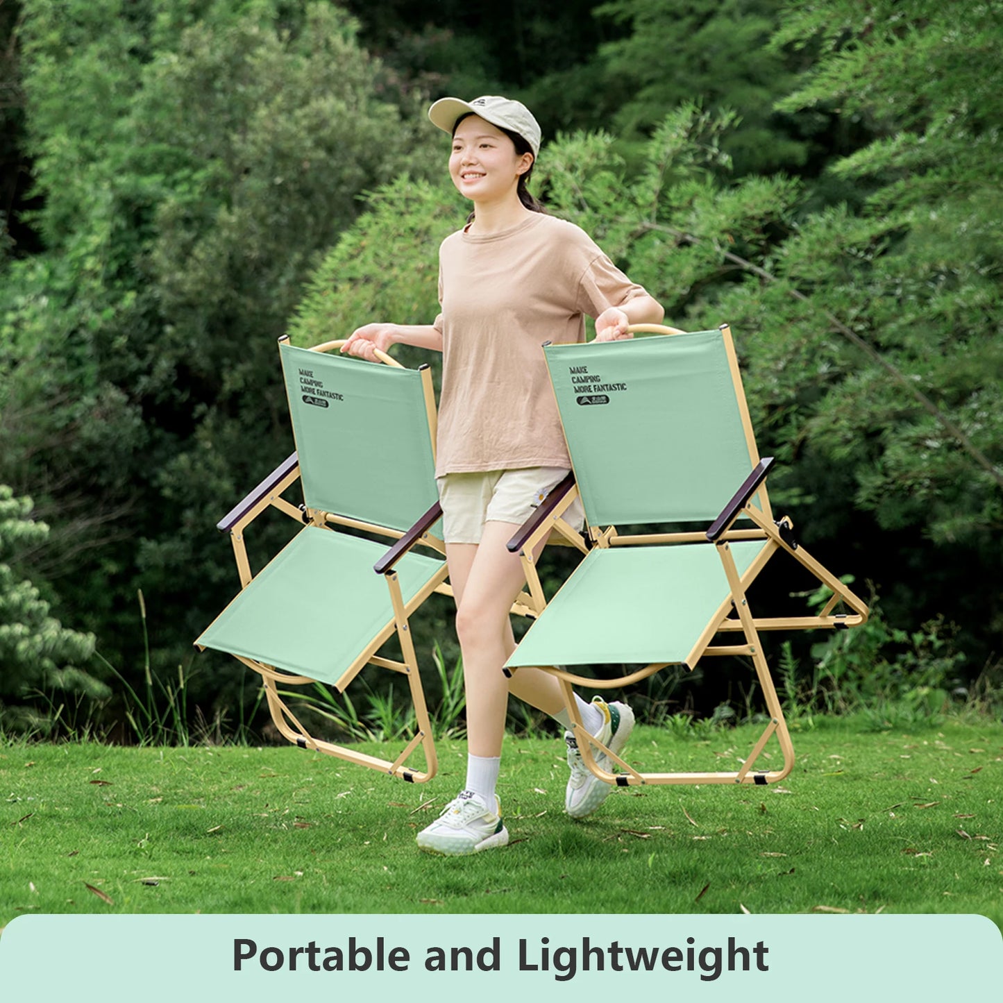 BISINNA Camping Chair Outdoor Portable Folding Chair Lightweight Foldable Relaxing Chairs For Garden Beach Hiking