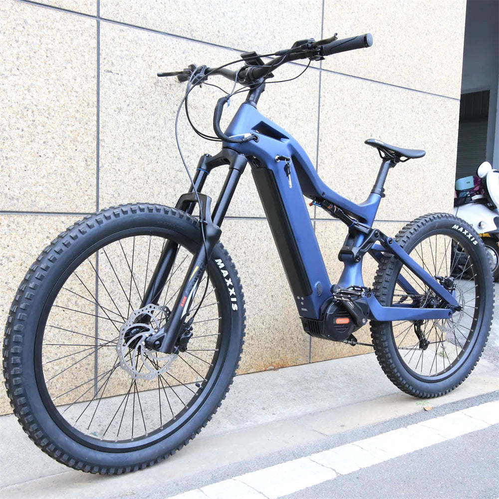 M620 29in 48v Mtb Bike Full Suspension Ebike Mid Drive Motor Carbon Fiber T700 Frame E Mountain Bike Lithium Battery 9-speed