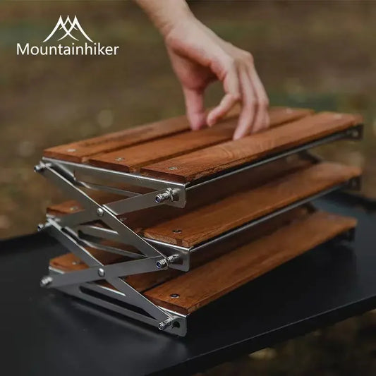 MOUNTAINHIKER Upgrade Outdoor Camping Rack Portable Three-tier Rack Easy To Carry Foldable Picnic Camping Barbecue Folding Table