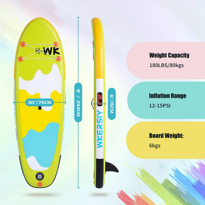 8ft Green Kids SUP Ultra paddle Board,