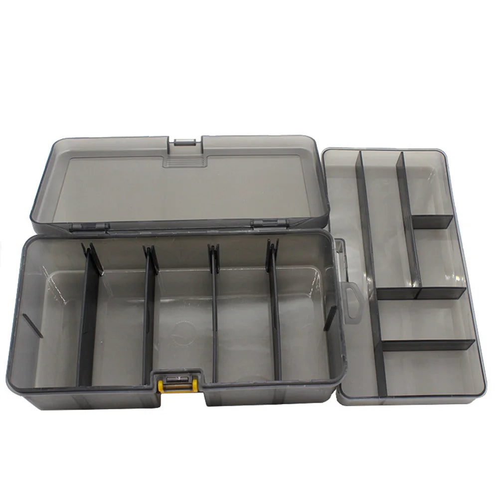 Double Layer Fishing Box with Adjustable Dividers Bait Lure Hook Accessories Box