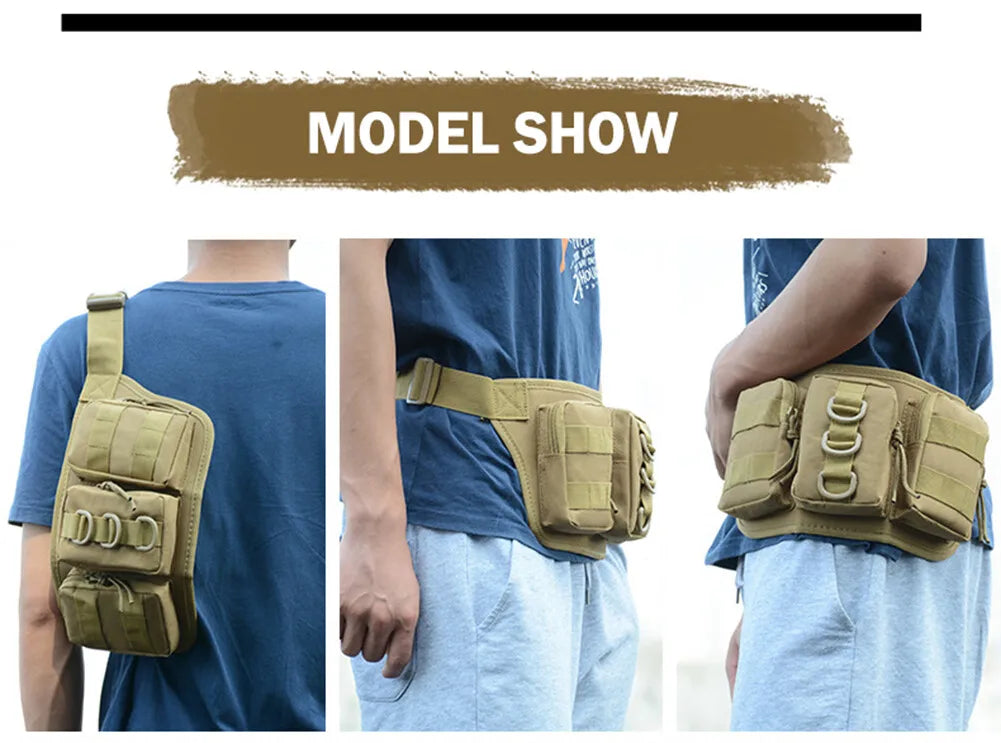 Tactical Utility Waist Belt Bag Outdoor Military Hiking Camping Crossbody Hunting Climbing Men's Fanny Bag Waterproof Pack