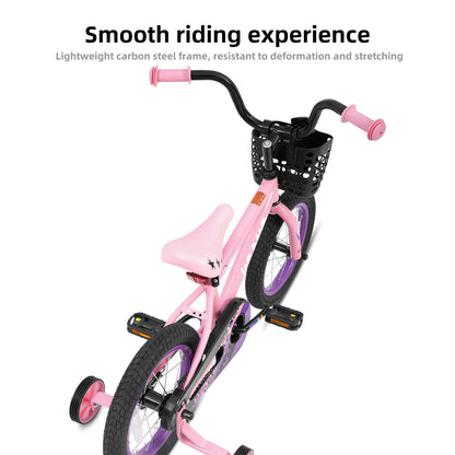 KEANO 14 16 20 Inch Kids Bike for Girls Ages 3-10 Years, Girls' Bikes with Training Wheels, Chain guard, Basket, Children's Bike