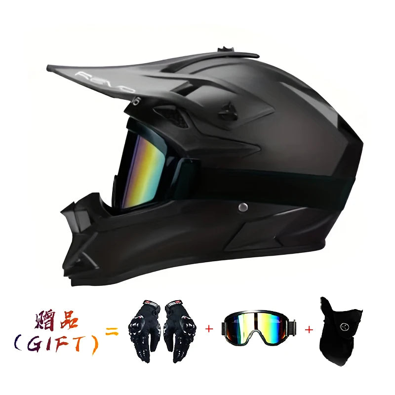 VGV Motocross Motorcycle Helmet Off-Road Helmet DOT certified Three Piece Giveaway Men Women Adult child Available all seasons