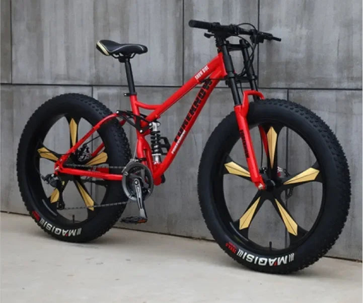 26inch Aluminum Alloy 4.0 Fat Bicycles Mountain Fat Bike / Five Blade  Fatbike Mountain Bike Disc Brakes Snow Bike