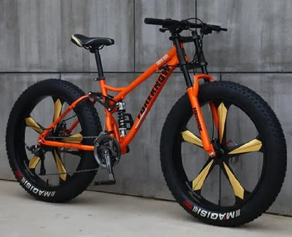 26inch Aluminum Alloy 4.0 Fat Bicycles Mountain Fat Bike / Five Blade  Fatbike Mountain Bike Disc Brakes Snow Bike