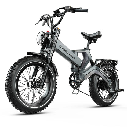 Cybervelo EK6 20” Fat Tire 2000W Peak Motor Luxury Foldable ebike,48V Removable Battery E Bicycle, 35+ MPH 100+Miles Long Range