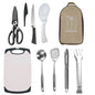 11-Piece Portable Camping Kitchen Utensil Set Multifunctional Outdoor Cooking Tools Kit with Carry Bag for Hiking Picnic BBQ